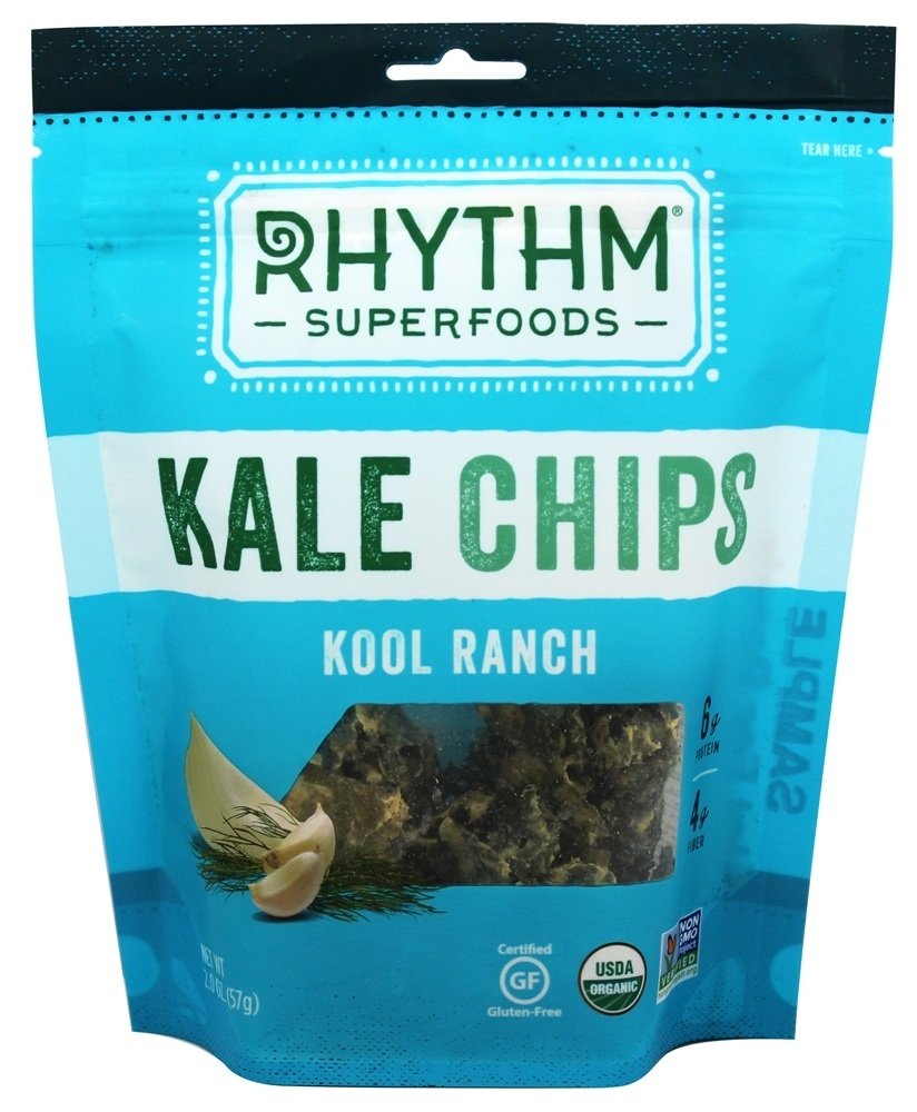 Orgânico Couve Batatas fritas Cru Kool Rancho - 2 oz. Rhythm Superfoods
