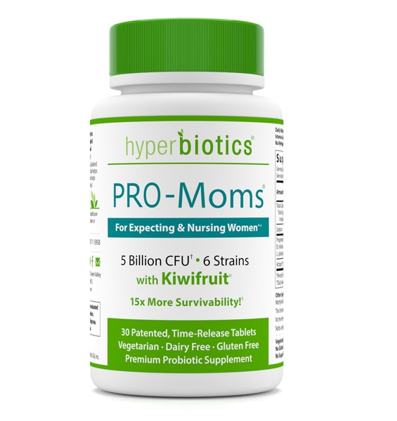 Pro-Moms Probiotic for Expecting & Nursing Mulheres com Kiwifruit 5 Billion CFU - 30 Tablets Hyperbiotics