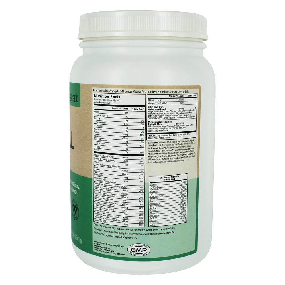 Refeição vegetariana suave substituição vegan proteína em pó chocolate mocha - 3 lbs. MRM - Imagem 2
