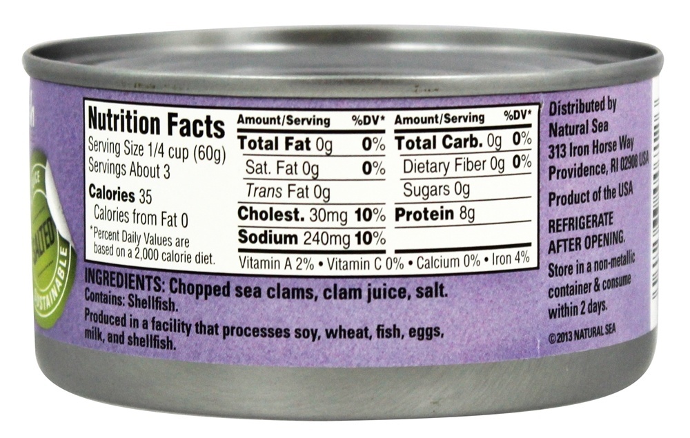 Amêijoas Picadas Salgadas - 6.5 oz. Natural Sea - Imagem 2