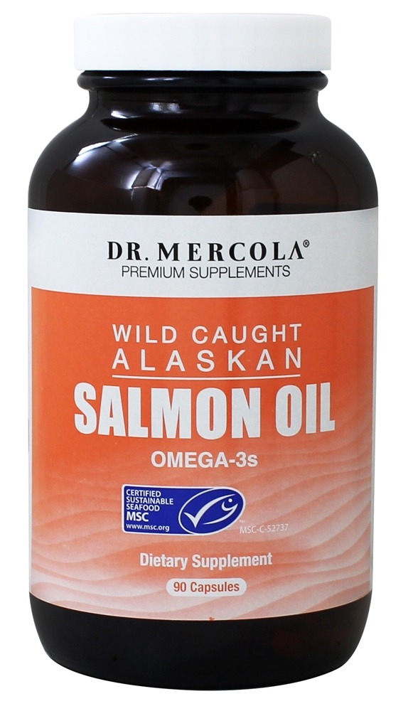 Óleo de Salmão do Alasca Capturado Selvagem Omega 3's - Cápsulas 90 Dr. Mercola