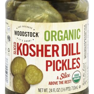 Comprar picles de aneto kosher fatiado orgânico - 24 oz. Woodstock farms preço no brasil alimentos & lanches sucos suplemento importado loja 185 online promoção -