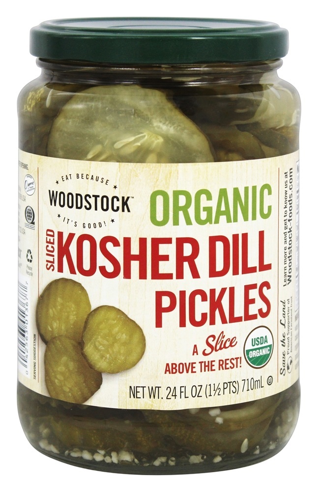 Picles de aneto Kosher fatiado orgânico - 24 oz. Woodstock Farms
