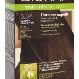 Nutricolor Delicato Corante Permanente para Cabelos 5.34 Castanha de Mel - 4.67 fl. oz. BioKap
