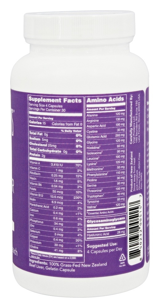 Carne de Fígado 750 mg. - Cápsulas 120 Vital Proteins - Imagem 2