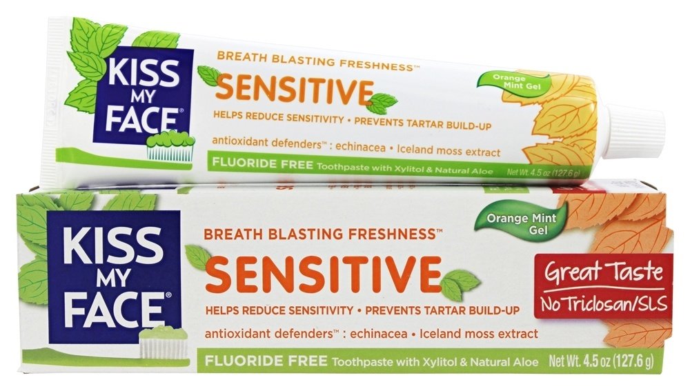 Creme dental Sensível Gel Fluoreto Livre Laranja Menta - 4.5 oz. Kiss My Face
