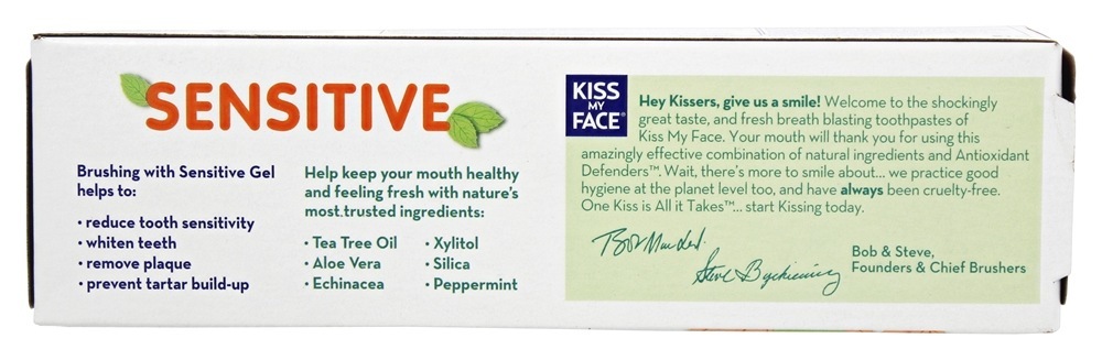Creme dental Sensível Gel Fluoreto Livre Laranja Menta - 4.5 oz. Kiss My Face - Imagem 3