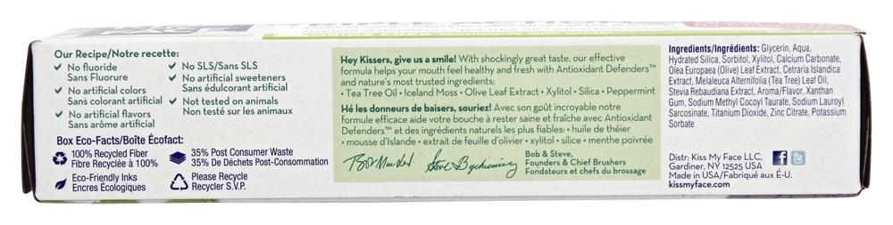 Ação Tripla Dentífrico Flúor Livre Hortelã Fresca - 4.1 oz. Kiss My Face - Imagem 2