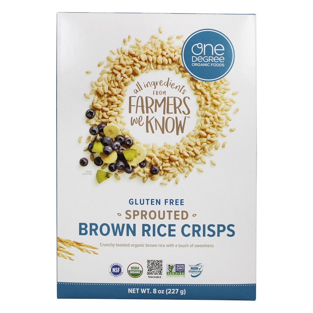 Veganic brotou arroz integral batatas fritas cereais - 8 oz. One Degree Organic Foods