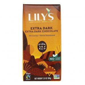 Comprar barra de chocolate 70 % cacau extra escuro - 2. 8 oz. Lily's preço no brasil alimentos & lanches barras de chocolate suplemento importado loja 69 online promoção - 18 de agosto de 2022