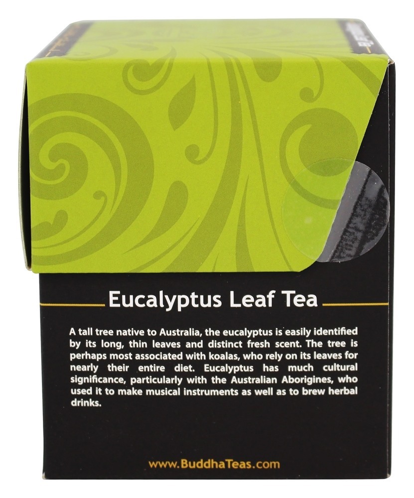 100 % chá de folha de eucalipto erval orgânico - 18 Saquinhos de Chá Buddha Teas - Imagem 3