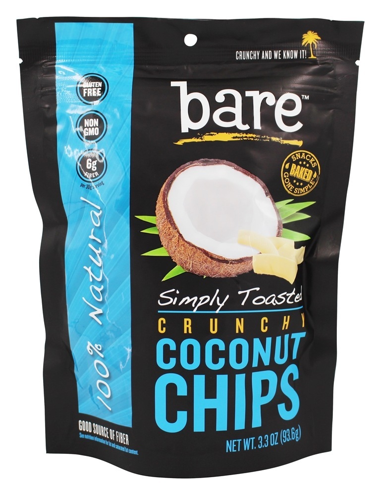 Bare Fruit - 100 % Chips de coco crocantes naturais simplesmente torrados - 3.3 oz. Bare Snacks