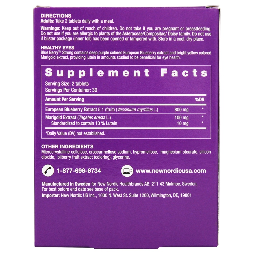 Blue Berry Strong - 60 Tablets New Nordic - Imagem 2