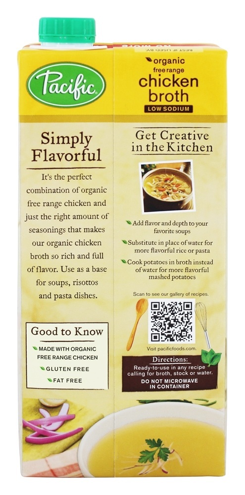 Sódio de galinha ar livre orgânico do caldo de carne baixo - 32 fl. oz. Pacific Foods - Imagem 4