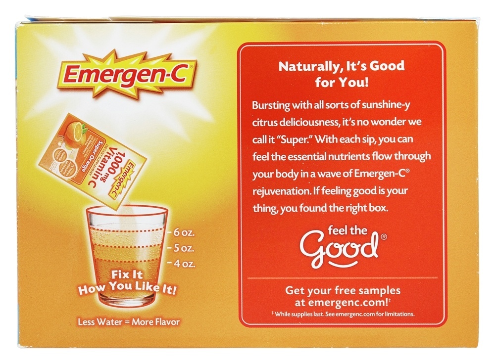 Emergen-C Vitamina C Super Laranja 1000 mg. - 60 Pacotes (s) Alacer - Imagem 3
