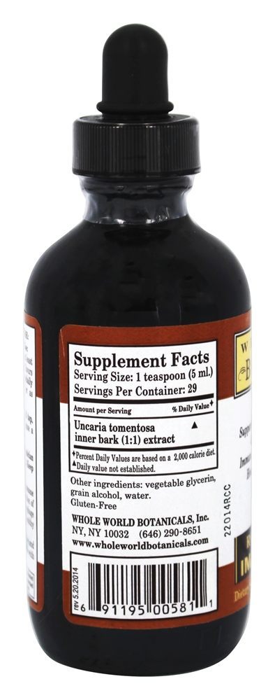 Suporte Imune Garra do Gato Real - 4 fl. oz. Whole World Botanicals - Imagem 2