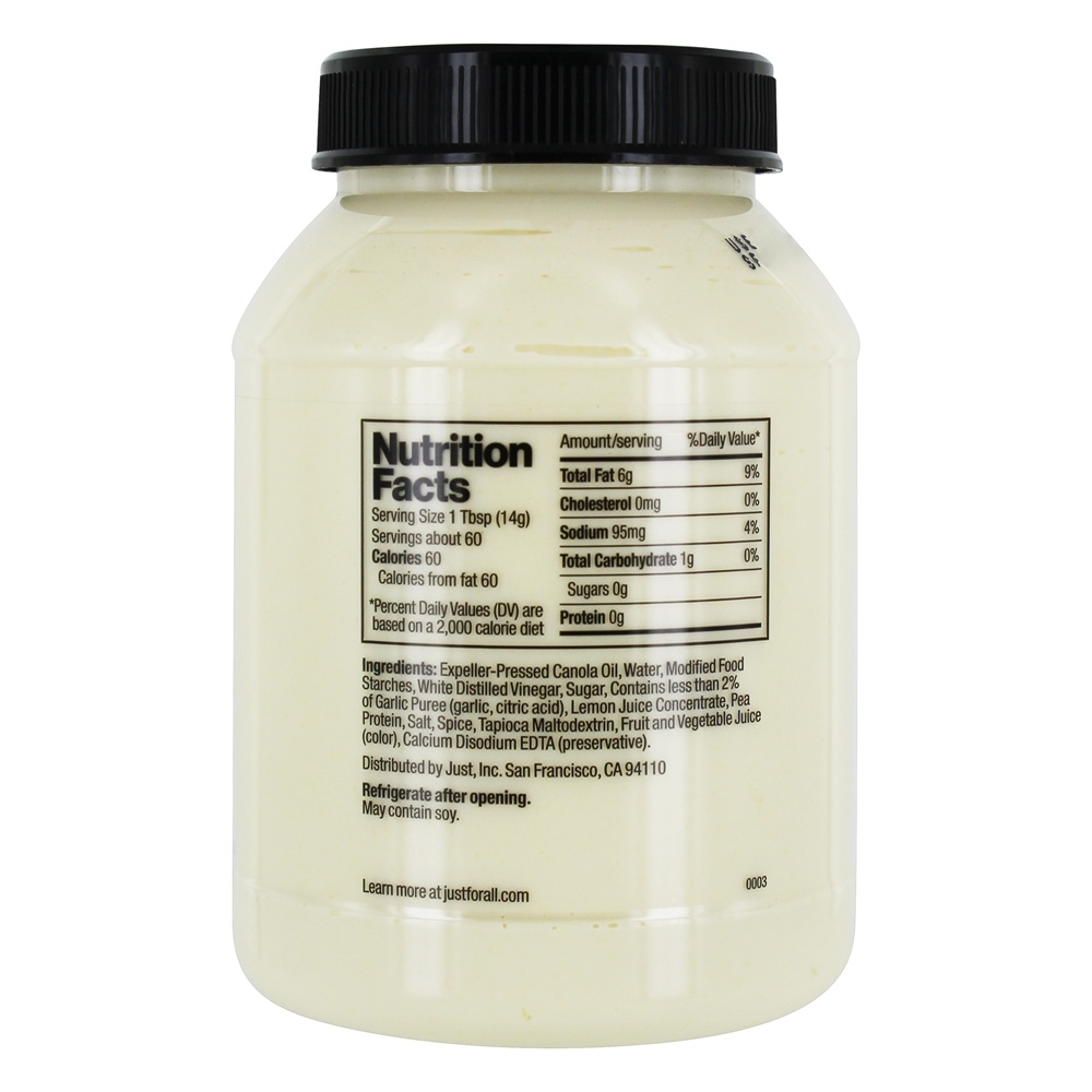 Maionese Sem Ovos - 30 fl. oz. Just For All - Imagem 2