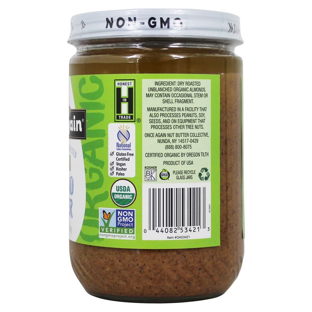 Sal Crocante de Manteiga de Amêndoa Orgânica Sem Açúcar & Assado - 16 oz. Once Again - Imagem 3