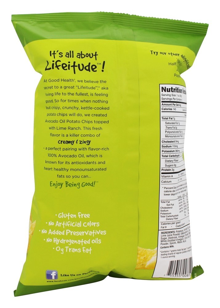 Abacate óleo Chaleira Batatas fritas Cal Rancho - 5 oz. Good Health Natural Foods - Imagem 3