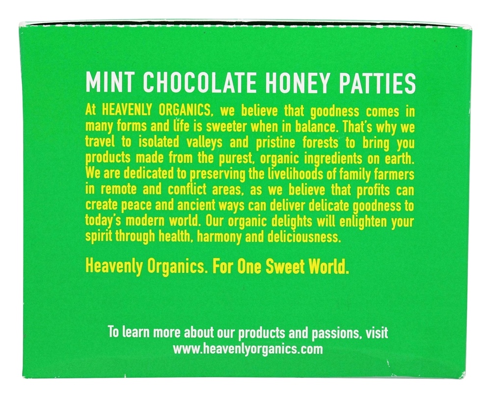 Caixa de rissóis de mel de chocolate menta - 40 Contagem Heavenly Organics - Imagem 4