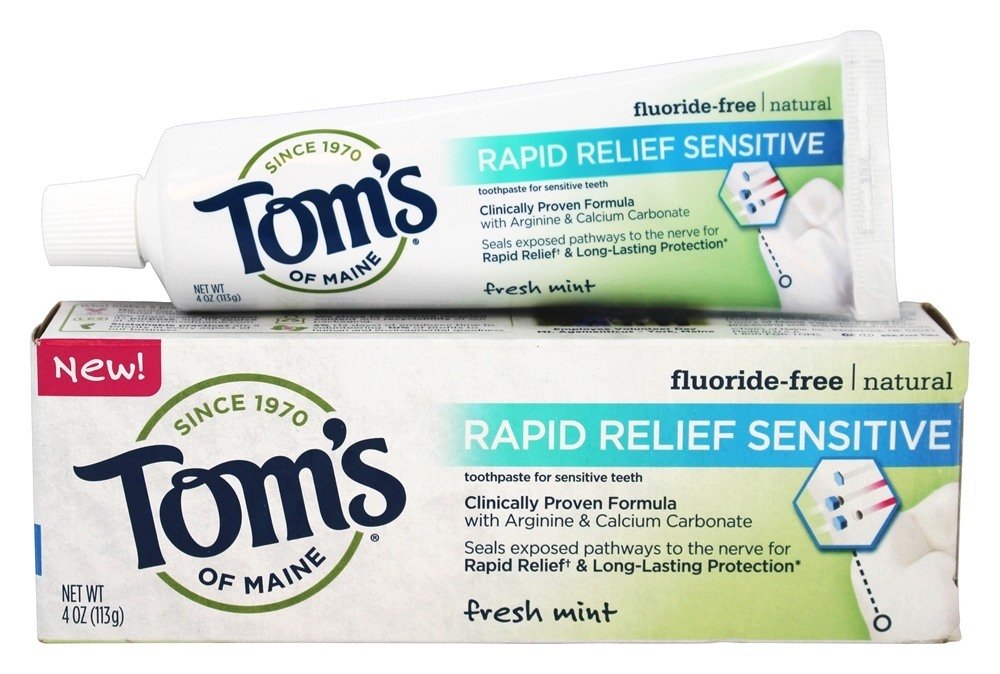 Creme dental natural alívio rápido Sensitive Fluoride-Free Fresh Mint - 4 oz. Tom's of Maine