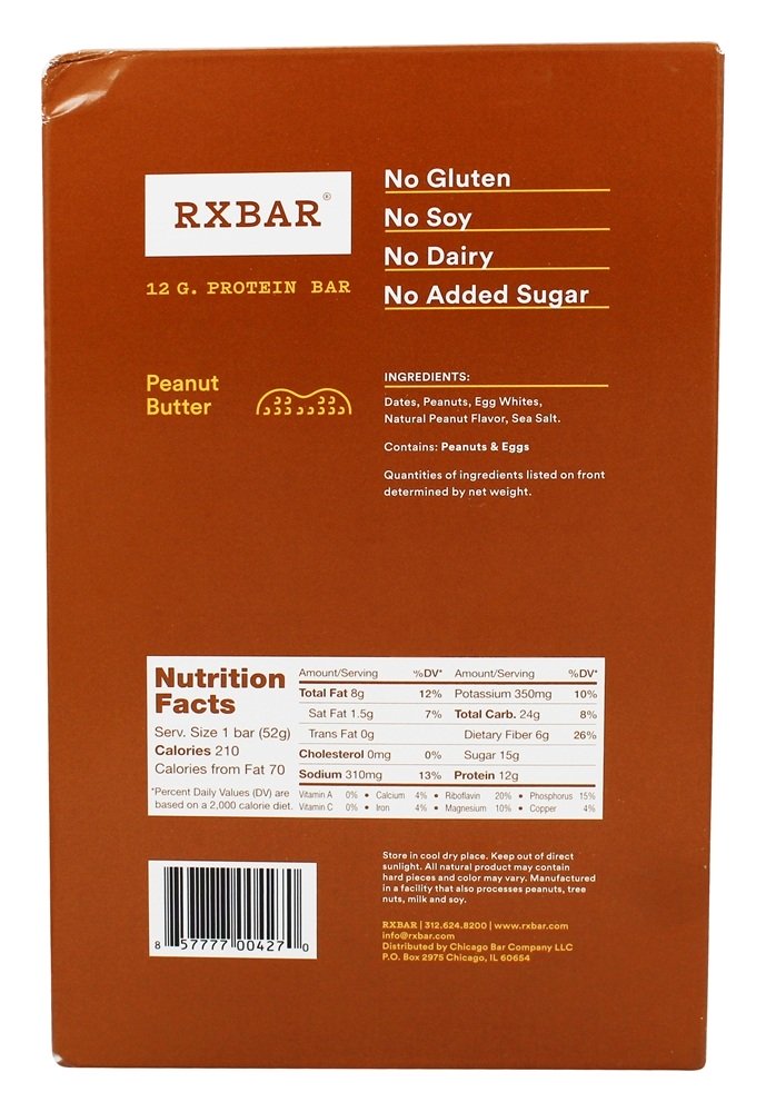 Proteína Bar Manteiga De Amendoim - 12 Barras RXBAR - Imagem 2