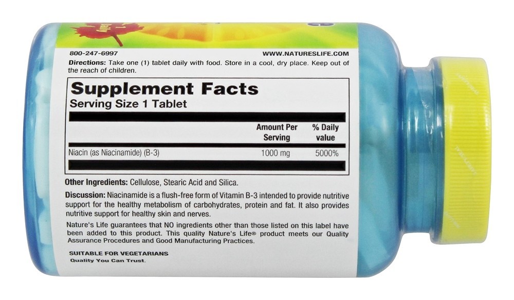Niacinamida 1000 mg. - 100 Tablets Nature's Life - Imagem 2