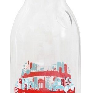 Vidro água Garrafa Grande Cidade Vida - 500 ml. Love Bottle