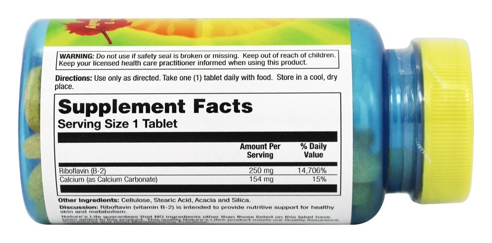 B2 250 mg. - 100 Tablets Nature's Life - Imagem 2