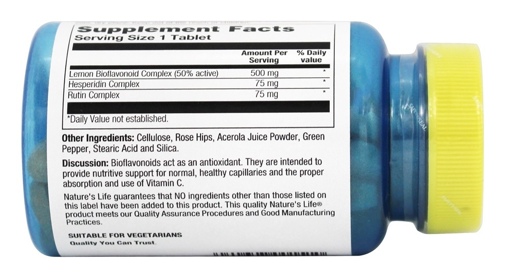 Bioflavonóides 500 mg. - 100 Tablets Nature's Life - Imagem 3