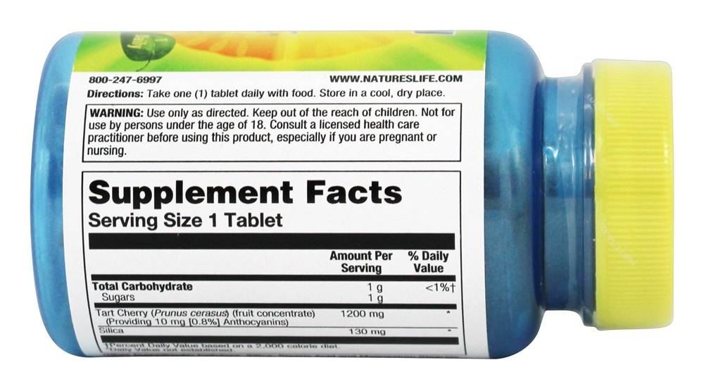 Cereja Ginja 1200 mg. - 30 Tablets Nature's Life - Imagem 2