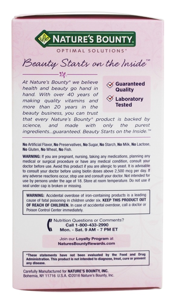 Optimal Solutions Cabelo, Pele & Unhas Potência Extra - 150 Softgels líquidos Nature's Bounty - Imagem 3