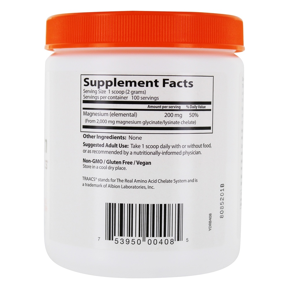 Pó de Magnésio de Alta Absorção com TRAACS 100% Quelatado 200 mg. - 7.1 oz. Doctor's Best - Imagem 2