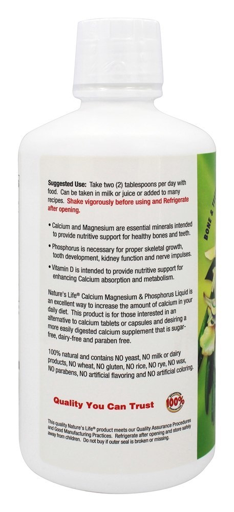 Super ABSORBeeze Cálcio Magnésio Fósforo Baunilha Líquida - 32 fl. oz. Nature's Life - Imagem 3