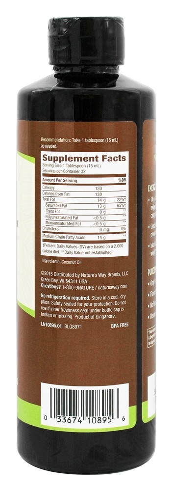 100 % Óleo MCT - 16 fl. oz. Nature's Way - Imagem 2