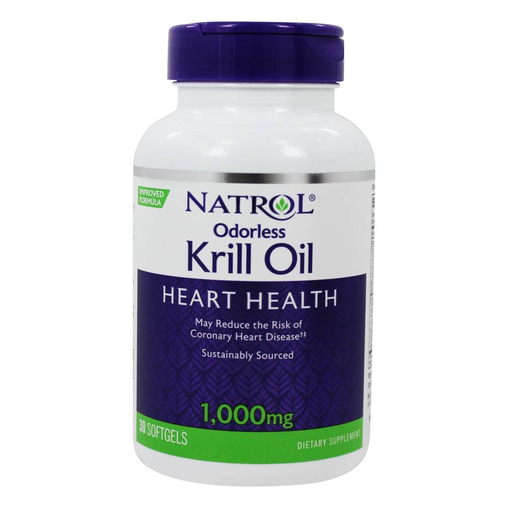 Óleo de Krill Sem Odor Para a Saúde do Coração 1000 mg. - 30 Softgels Natrol