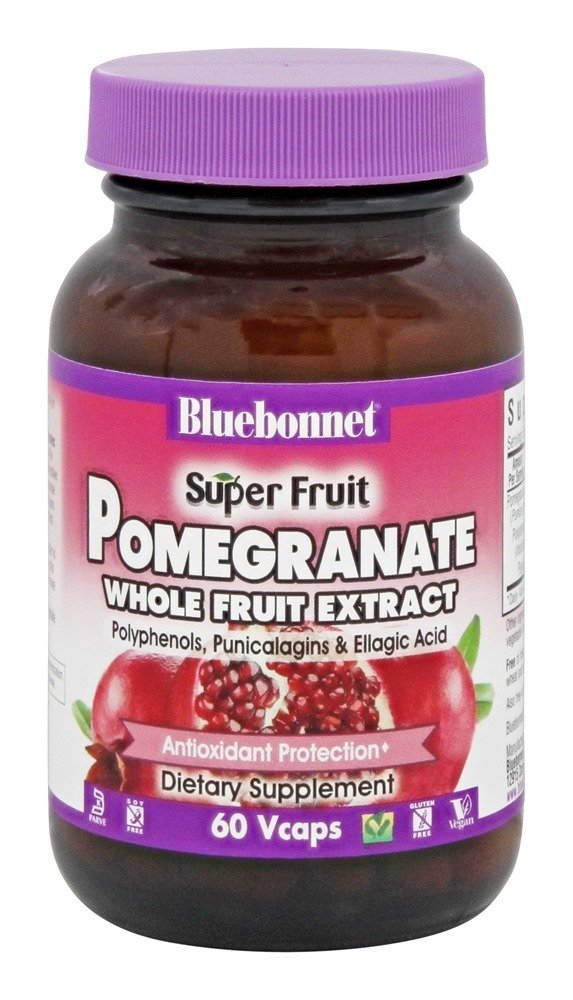 Extrato de fruta inteira de romã super frutas - Cápsulas vegetarianas 60 Bluebonnet Nutrition
