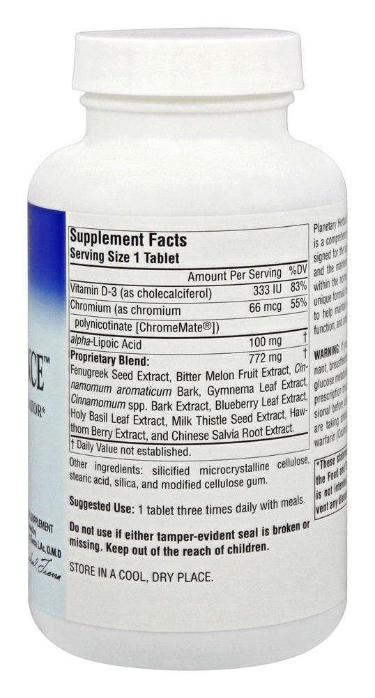 Glicose de canela Balance 910 mg. - 180 Tablets Planetary Herbals - Imagem 2