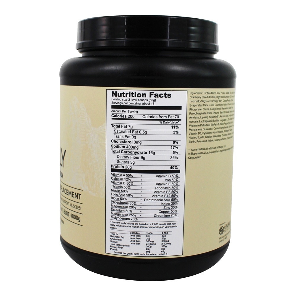 Chocolate de Pó de Substituição de Refeição de Proteína Vegetal Vegan - 28.2 oz. Gnarly Nutrition - Imagem 2