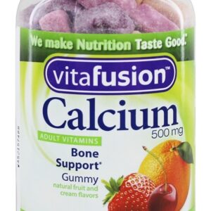 Vitaminas Adultas Apoio aos Ossos de Cálcio Sabores Naturais de Frutas e Creme 500 mg. - 100 Gummies Vitafusion