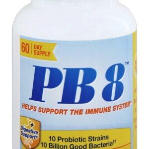 PB8 Suplemento Probiótico para o Sistema Imunológico 10 Bilhões de UFC - Cápsulas 60 Nutrition Now