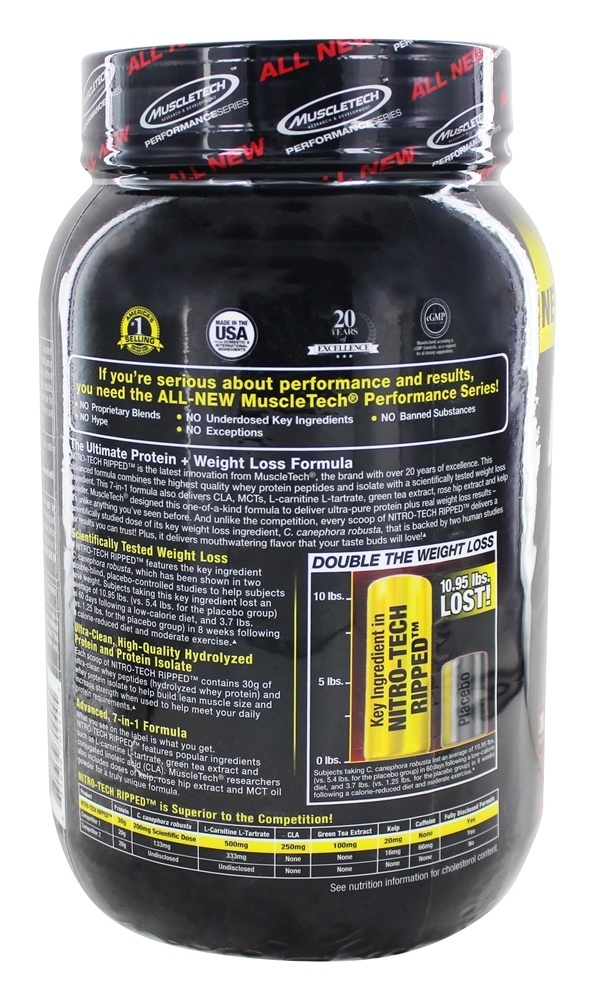 Nitro-Tech rasgou a série de desempenho Chocolate Brownie Fudge - 2 lbs. Muscletech Products - Imagem 4