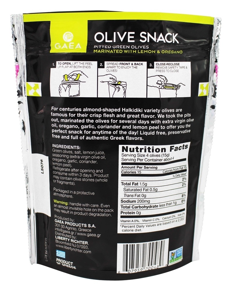 Lanche de Azeitona com Limão e Orégano - 2.3 oz. Gaea - Imagem 2