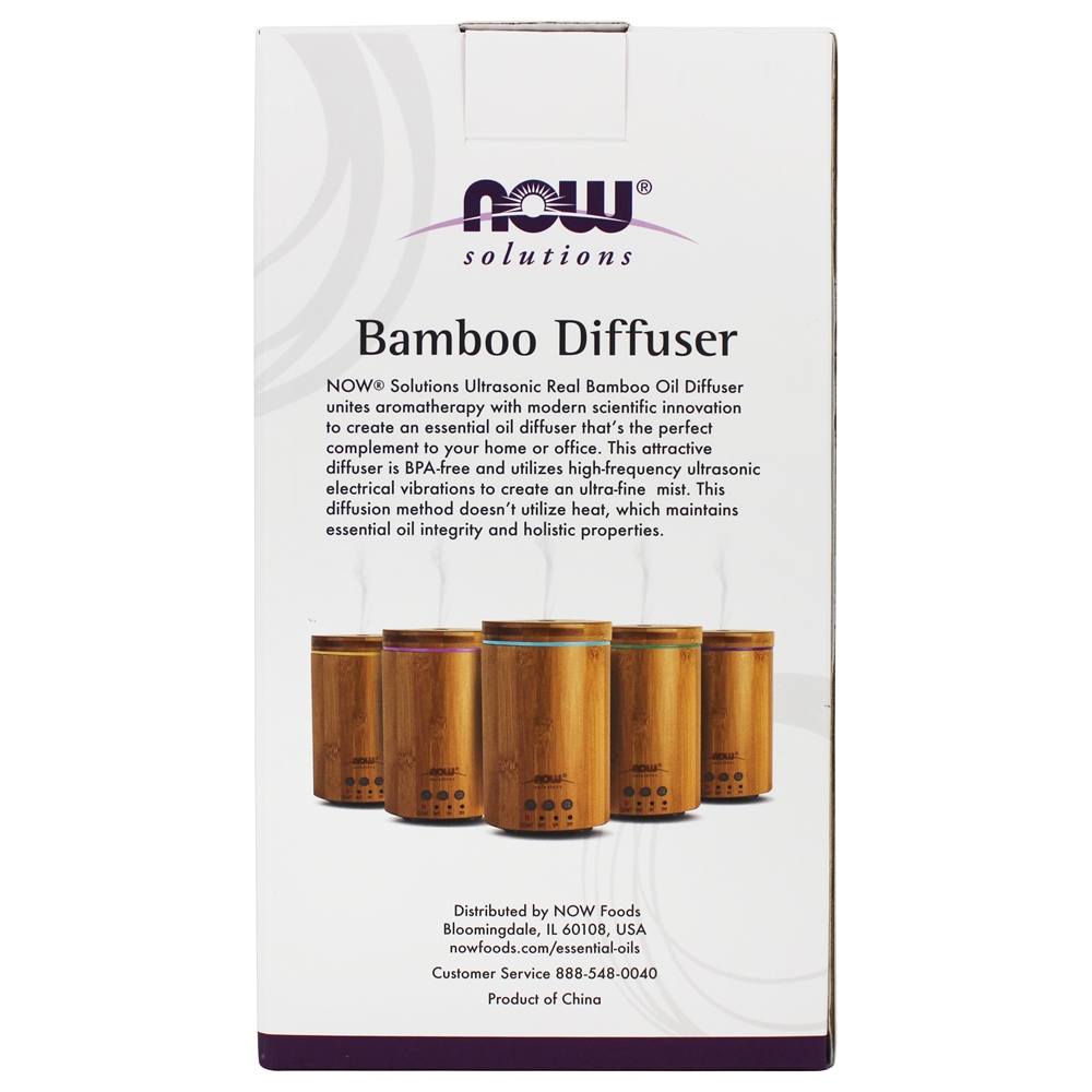Difusor de óleo ultrassônico de bambu real NOW Foods - Imagem 5