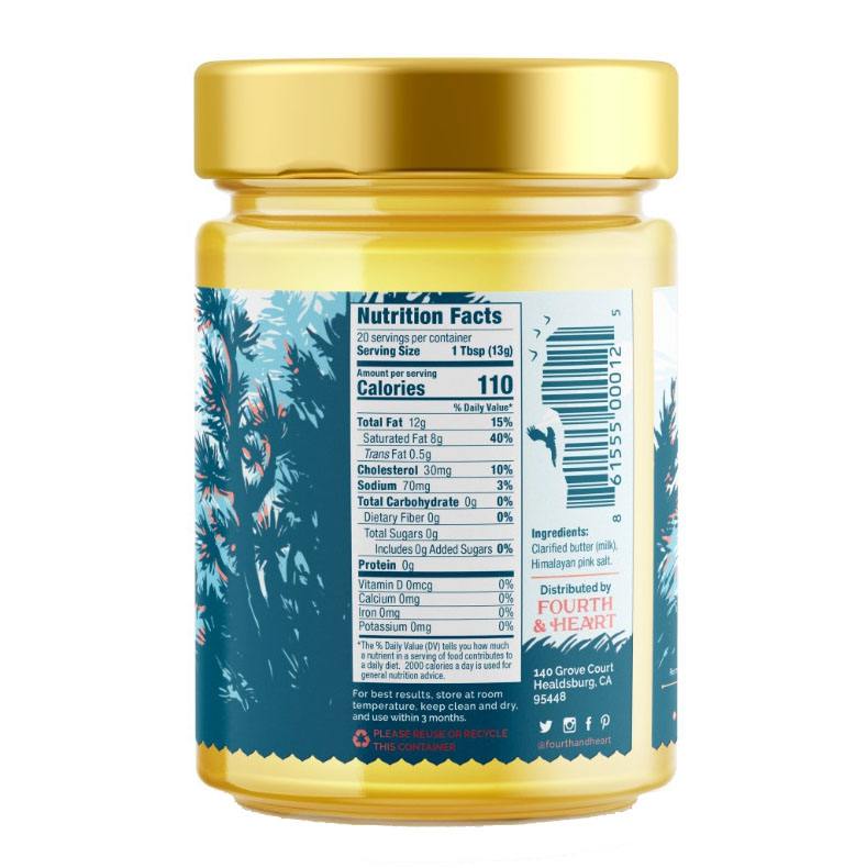 Ghee Esclarecido Manteiga Sal Rosa Himalaia - 9 oz. 4th & Heart - Imagem 2