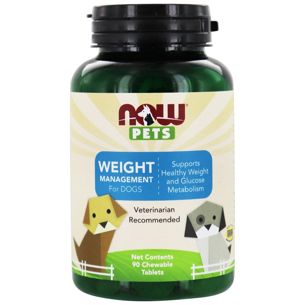 NOW Pets Controle de Peso Para Cães - 90 comprimidos mastigáveis NOW Foods