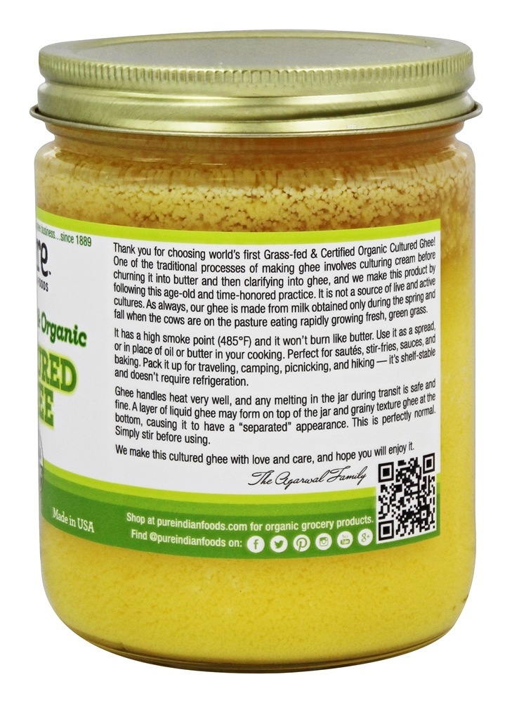 Ghee Cultivado Orgânico Grassfed - 14 oz. Pure Indian Foods - Imagem 3