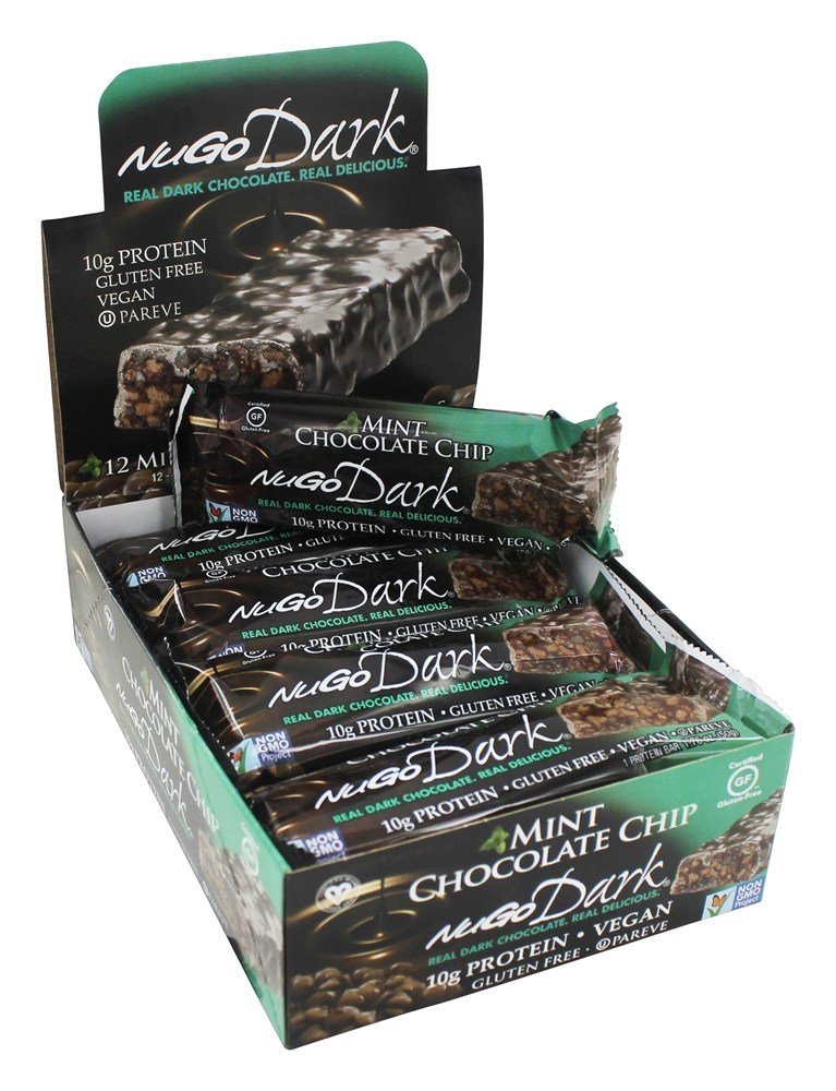 Escuro Chocolate Bar Hortelã Chocolate Lasca - 12 Barras NuGo Nutrition