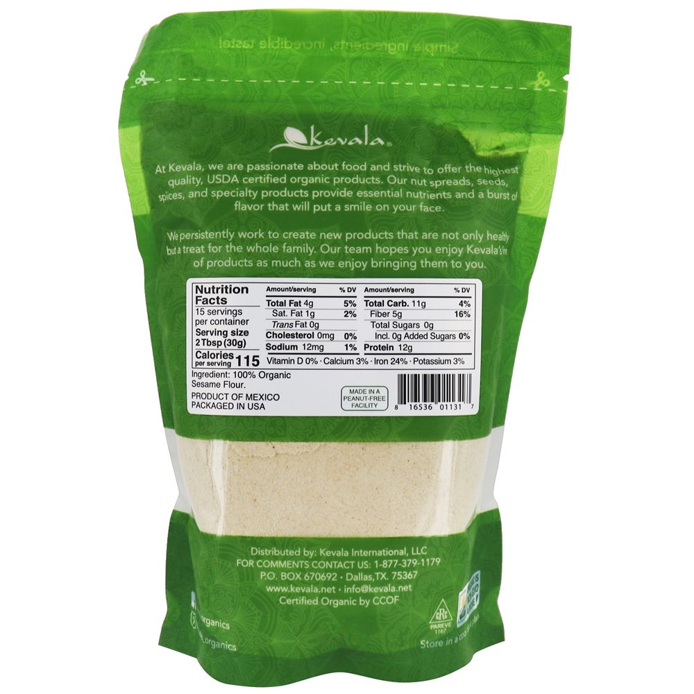 Farinha de gergelim orgânico - 16 oz. Kevala - Imagem 2