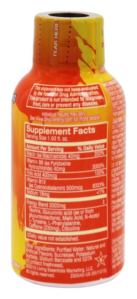 Manga de pêssego de força extra de tiro de energia - 1.93 fl. oz. 5-Hour Energy - Imagem 2